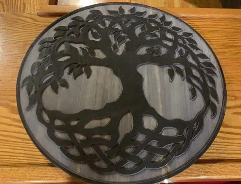 Carved Wooden Celtic Tree of Life Wall Hanging yggdrasil Etsy