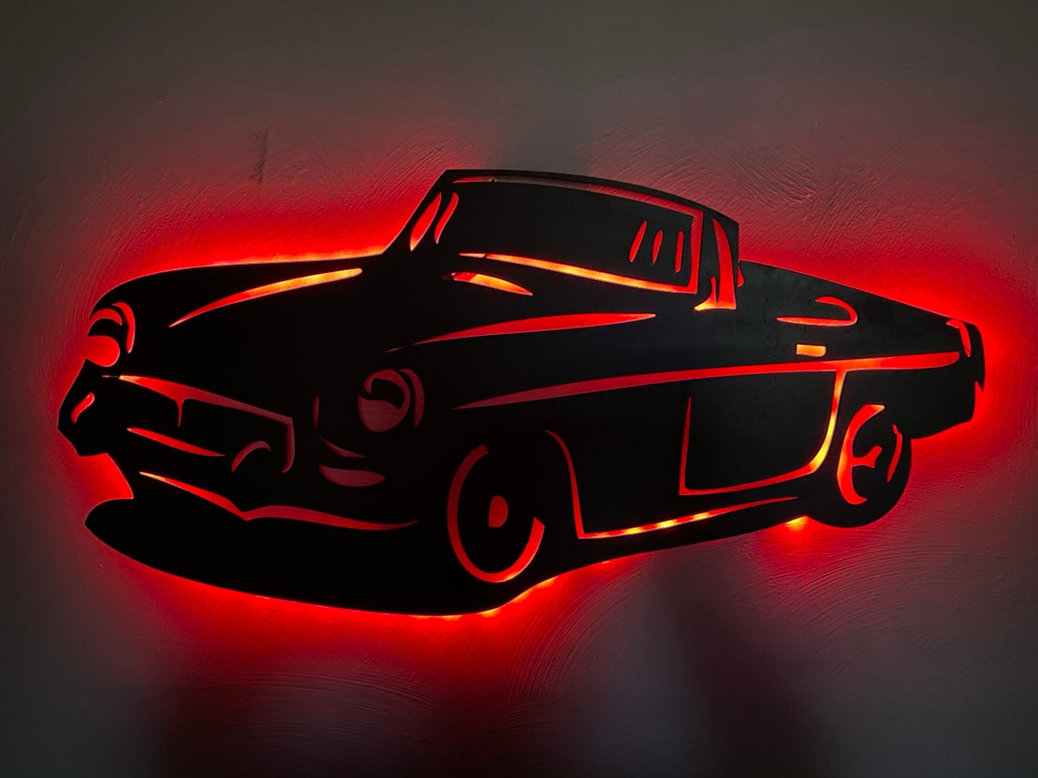 Lighted LED MG MGB Garage Wall Art Etsy
