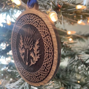 Scottish thistle Christmas tree ornament - alba gu brath