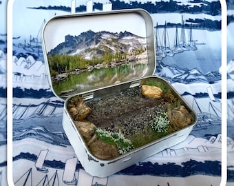 Mountain Lake  - Handmade Diorama in a Tin [Pocket Size Wilderness #35]