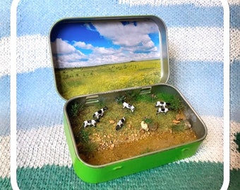 Grazing Meadows  - Handmade Diorama in a Tin [Pocket Size Wilderness #29]