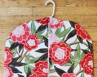 Beautiful Coral Floral Garment Bag,  Hanging Garment Bag