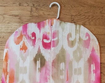 Extra long 47"  Pink Ikat  Hanging Garment Bag, Garment Bag, Bridesmaid Gift