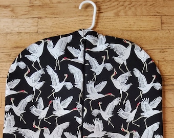 Garment Bag, Hanging Garment Bag, Black Cranes