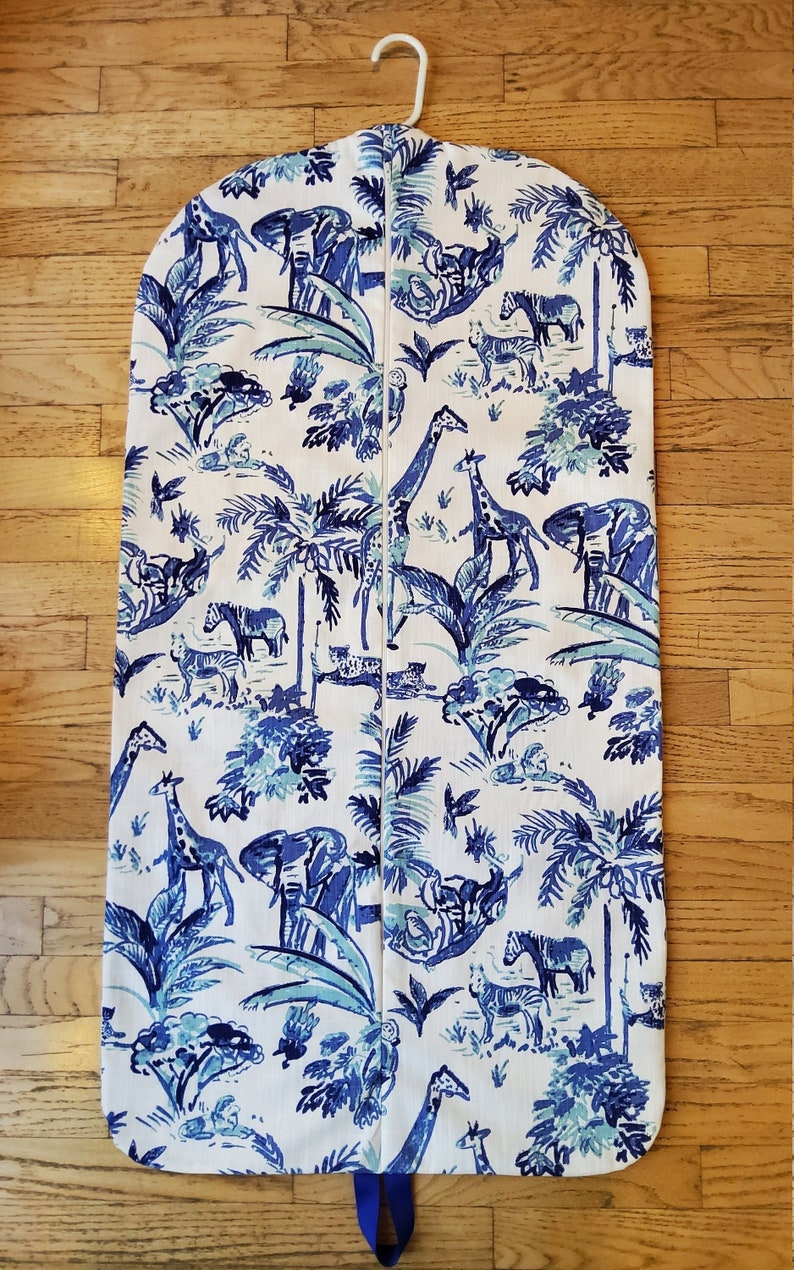 Garment Bag, Blue Jungle, Hanging Garment Bag image 1