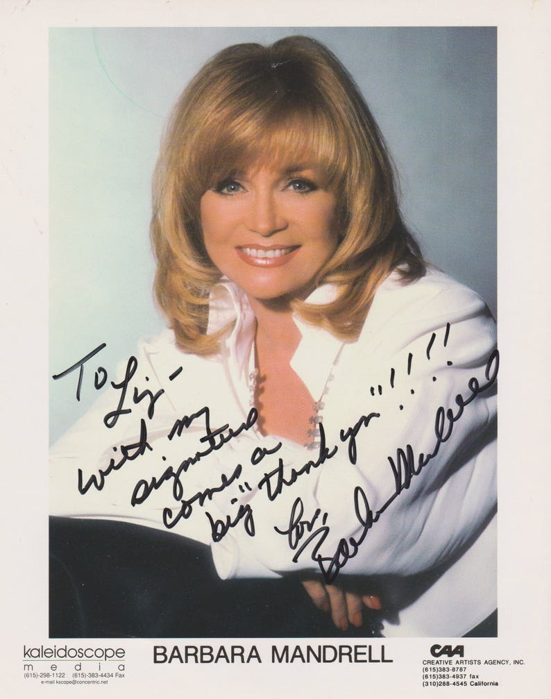 Barbara Mandrell Original Vintage Hand Signed 8X10 Autographed Etsy