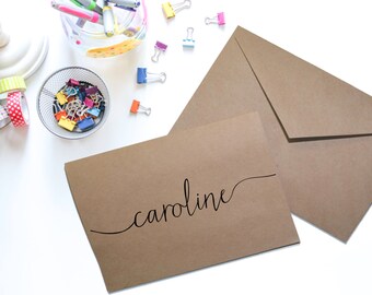 Personalized Stationery - Set of 10 - Custom, Your Name Stationery, Notecards, Personalize, Swash Font, Stationary, Stationery Set