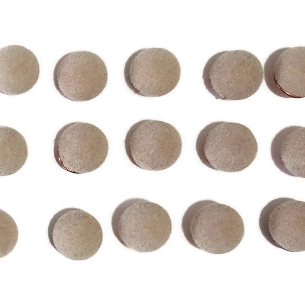 BEIGE VELVET Thumb Tacks 15pc  Handmade Decorative Office Bulletin Board Pins