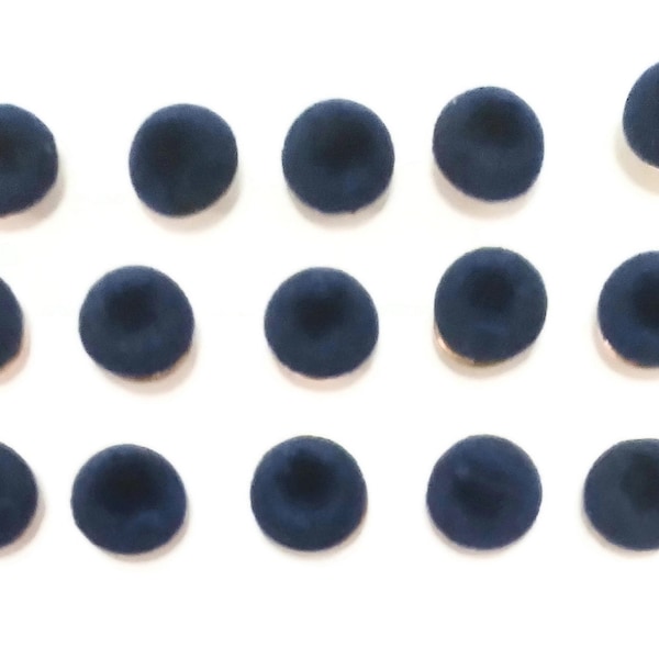 NAVY BLUE VELVET Thumb Tacks 15pc  Handmade Decorative Office Bulletin Board Pins