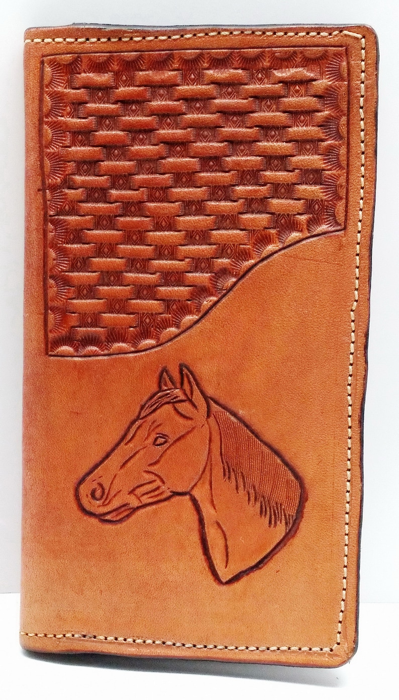 Leather ROPER WALLET Clothing Accessory - You Choose Tooled Design ...