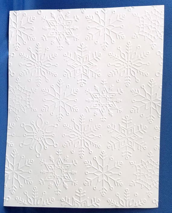 10 SNOWFLAKES White Embossed A2 Card Fronts Recollections Cardstock Paper