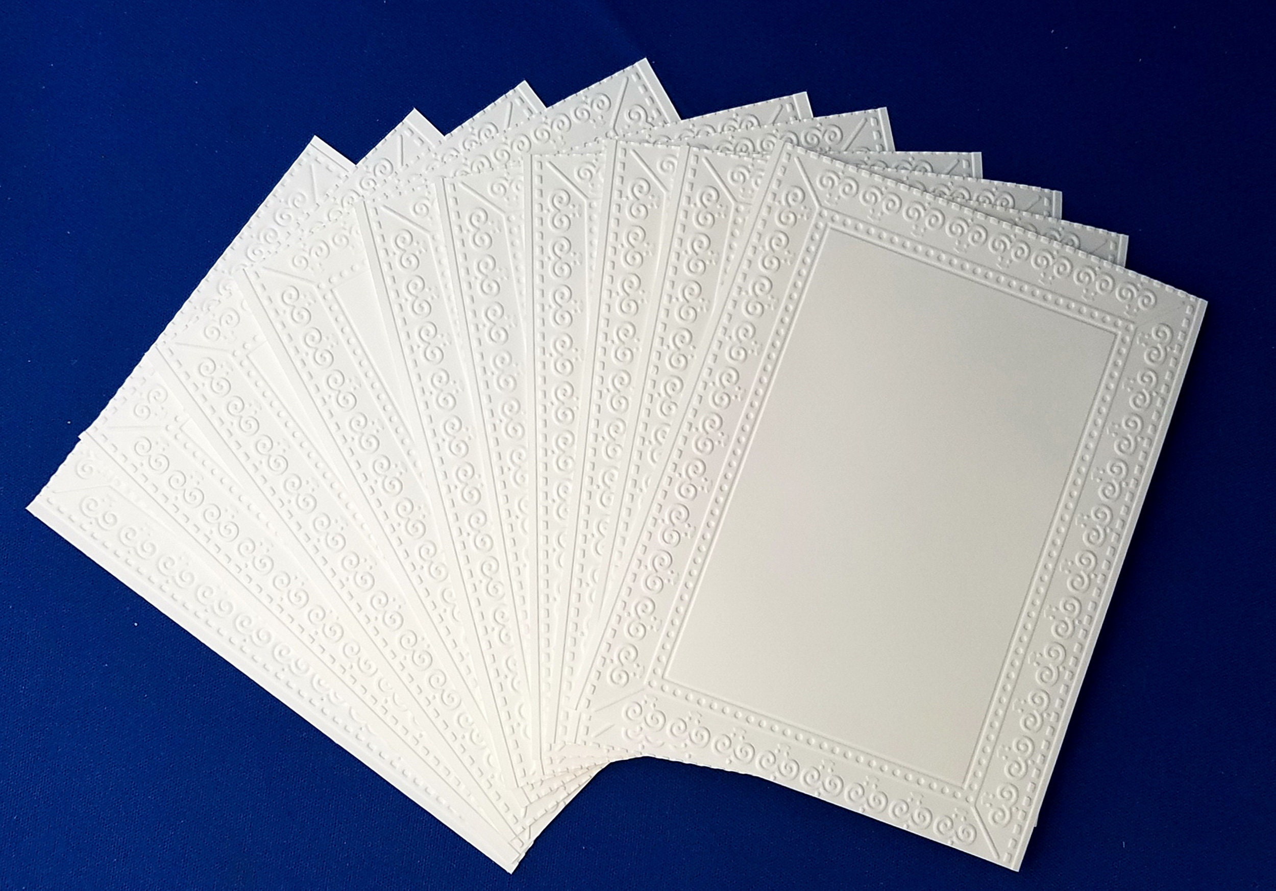 10 Embossed 5x7 or 4x6 Cardstock Backgrounds, Toppers and Card Fronts 