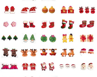 CHRISTMAS Holiday Flatback Resin Cabochons - You choose Design