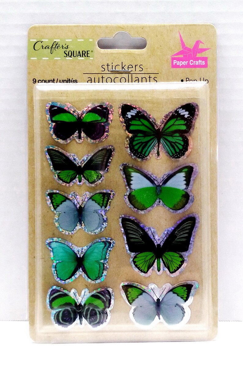 Pop up BUTTERFLY Stickers Crafters Square 3D Scrapbook You Etsy