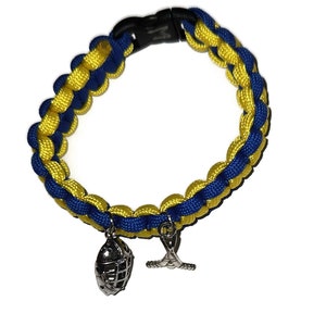 St Louis Blues Hockey Bracelet Jewelry Blue Braided Leather Metal Charm  Closure