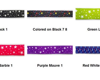 STARS PRINT By the yard Grosgrain Ribbon Trim (You chose color & size)