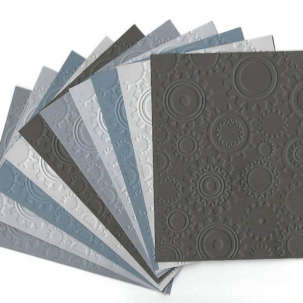 10 STEAM PUNK Embossed A2 Card Fronts - Recollections Architechure Cardstock - Scrapbook Paper Craft