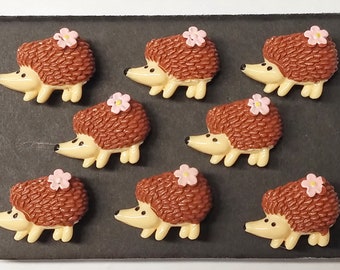 Sale HEDGE HOG GIRL Animal 8pc Magnet Set - Handmade Decorative Memo Board Refrigerator