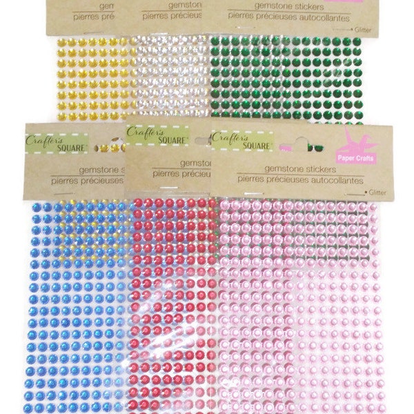 GEMSTONE  Sticker Embellishments Crafters Square 3D Scrapbook - You Choose Color Set