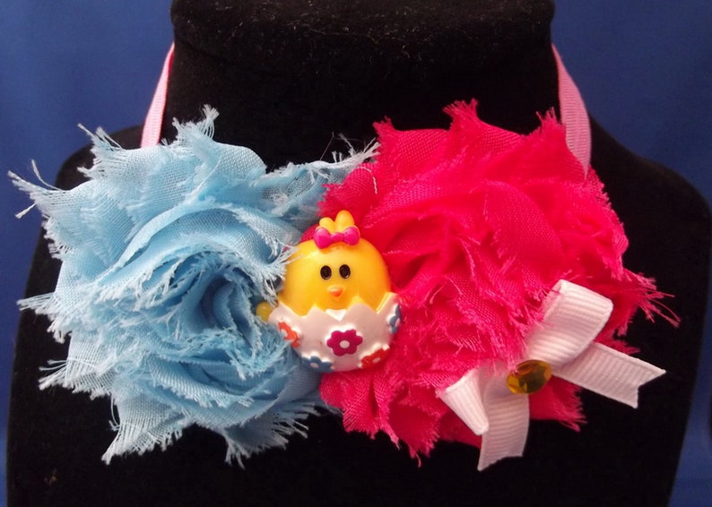 EASTER EGG CHICK Flower Handmade Hair Bow Head Band for Baby Girl Infant