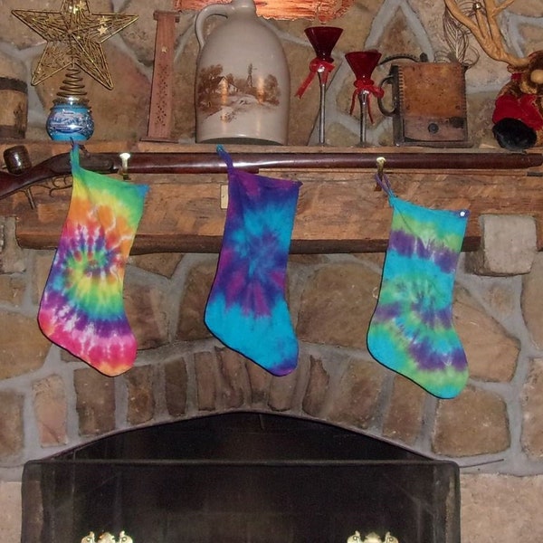 Christmas Stocking Handmade Tie Dye Several Colors Available DYED and READY to SHIP