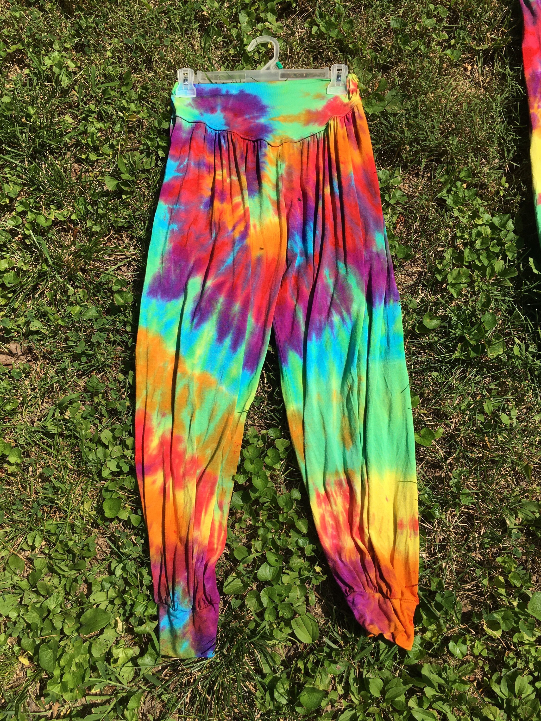 Harem Pants Womens (Yoga, Hippie, Aladdin, Genie) Adult S to 3X RUN SMALL Several Styles/Colors Available Handmade Tie Dye Dyed Ready toShip