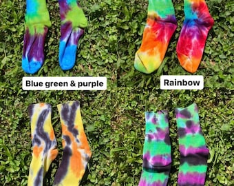 Kids Bamboo Socks Handmade Tie Dye Several Styles/Colors Available DYED and READY to SHIP