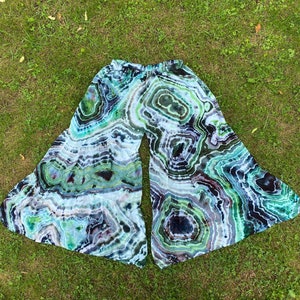 Ultra Flowy Rayon Flared Pants Unisex Custom Tie Dye Adult Small to 2x (You choose colors and tie dye style)