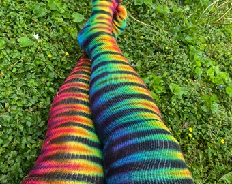 Thigh High Socks Adult Custom Tie Dye (You choose colors and tie dye style)