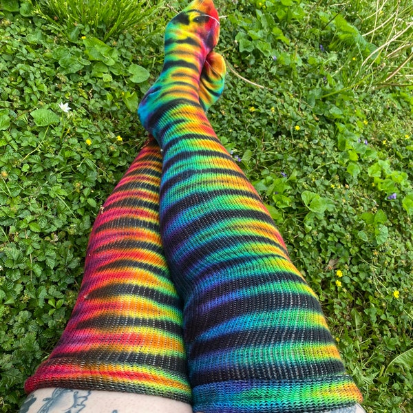 Thigh High Socks Adult Custom Tie Dye (You choose colors and tie dye style)