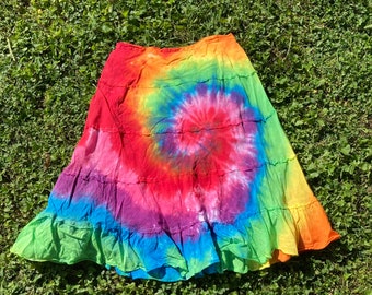 Adult Small Mid Length Skirt Handmade Tie Dye DYED and READY to SHIP