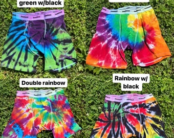 Boxer Briefs Handmade Tie Dye Adult Small, Medium, Large, 2X, 3X and 4X. Many styles and colors available!  DYED and READY to SHIP