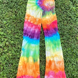 Women's Chakra Yoga Pants Handmade Tie Dye Adult XS to 2X RUN LARGE Several Colors and Styles Available Dyed and Ready to Ship