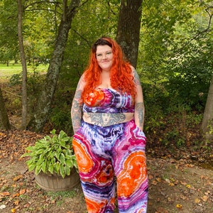 Chillax Rayon Elastic Waist Pants with pockets Unisex Custom Tie Dye Adult Small to 3x (You choose colors and tie dye style)