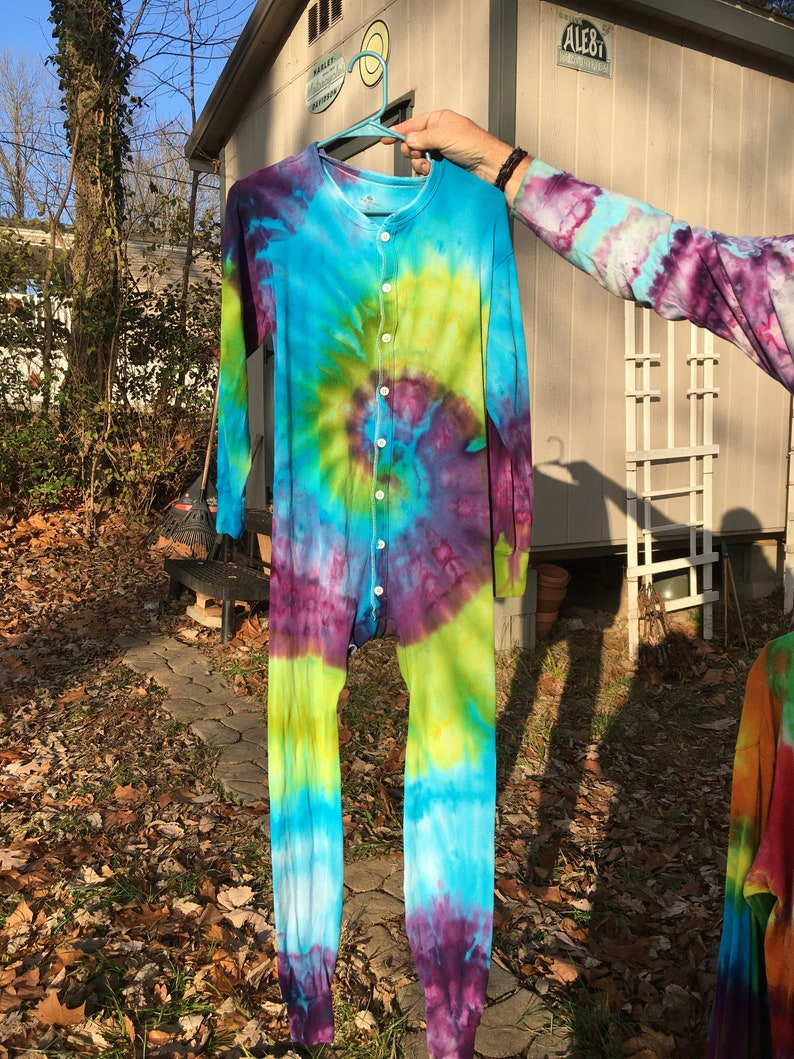 Union Suit Long Johns Pajamas Adult Onesie Handmade Tie Dye Etsy