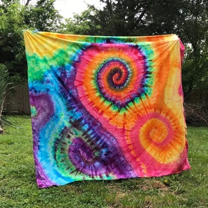 Tapestry Wall Hanging Multiple Ice Dyed Spirals Handmade Tie Dye (You choose colors)