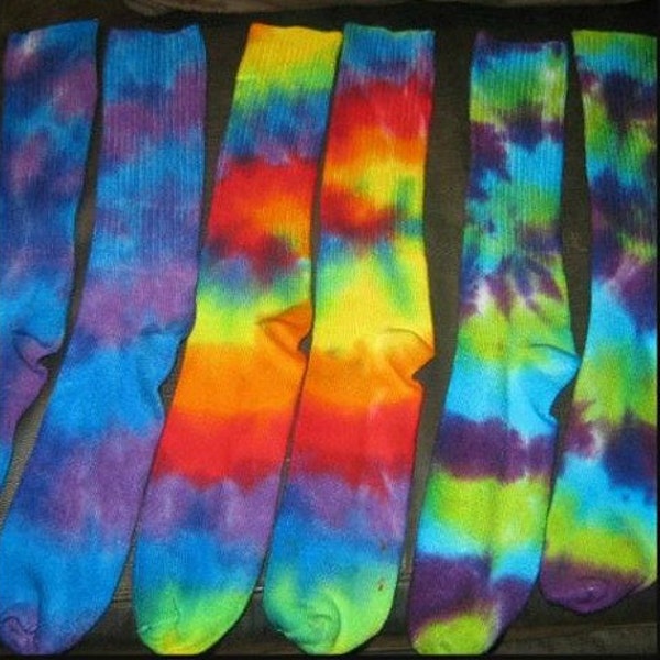 Adult Bamboo Socks Handmade Tie Dye (You choose colors and tie dye style)