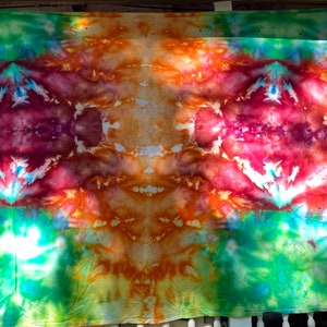 Tapestry Wall Hanging Ice Dyed Rainbow Twin Size Handmade Tie Dye DYED and READY to SHIP