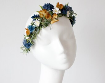 Couronne de Fleurs Mariage Blanche Couronne de Fleurs Cheveux Enfant Fille Adulte Fleurs Artificielles Fille de Fleur Bandeau avec Fleurs