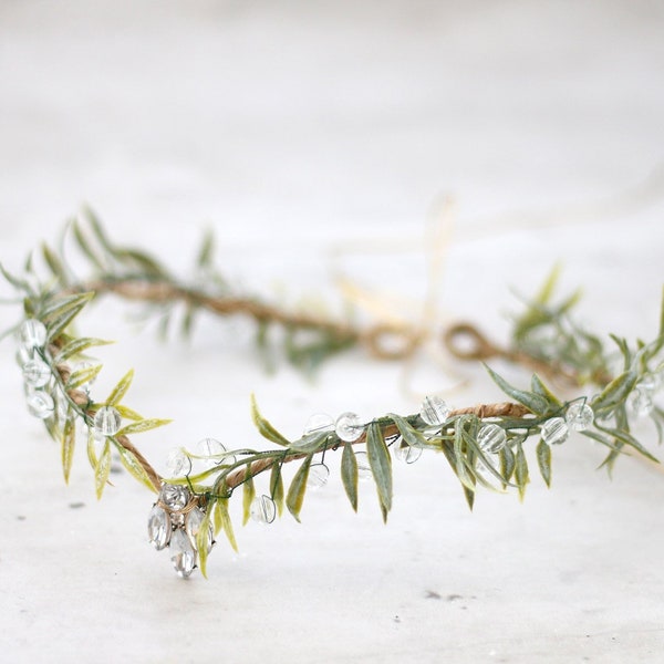 Elvish Tiara, Fairy Flower Crown, Woodland Diadem, Elven Fairy Crown, Elf Tiara, Forest Floral Crown, Elf Headpiece, Elven Crown