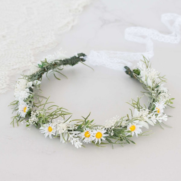 Couronne de Fleurs Mariage Couronne de Fleurs Cheveux Enfant Fille Adulte Boheme Fleurs Artificielles Fille de Fleur Bandeau avec Fleurs