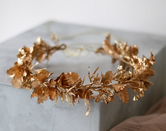 Golden Leaf Crown Etsy