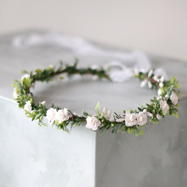 Bloemen diadeem bruid, bloemenkroon nepbloemen bruids, hoofd krans vintage, hoofdband bloem