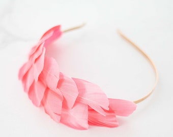 Diadema de plumas, tocado de plumas, tocado invitada