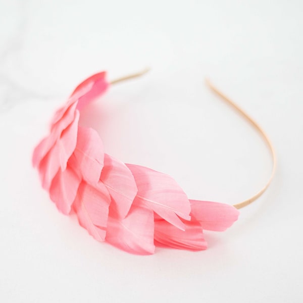 Hoofdband met veren, vintage hoofdband