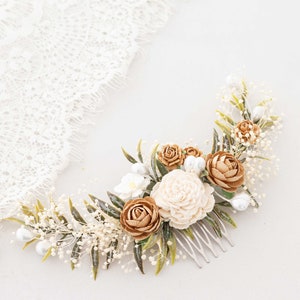 Pente com Flores, Pente de Casamento, Acessórios para Noivas, Grampo para Cabelo de Noiva, Grampos com Flores, Arranjo de Noiva, Galho