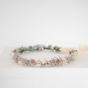 Bloemen Diadeem Bruid Bloemenkroon Tiara Nepbloemen Bruids Tiara Bloemen Bruid Bloemen Haar Bloemenslinger Vintage Hoofd Krans Hoofdband afbeelding 1