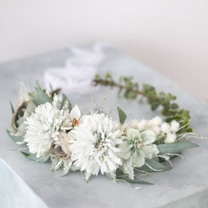 Eucalyptus flower crown for wedding, greenery hair crown