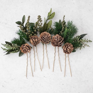 Haarnadel mit Blumen - natürliche getrocknete Gypsophila, konserviertes Schleierkraut, Trockenblumen, stabilisiertes Gipskraut
