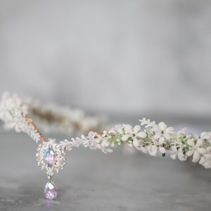 Elf crown wedding, elven circlet, fairy tiara, white bridal headpiece, elven hairpiece, renaissance faire costume, ren faire accessories